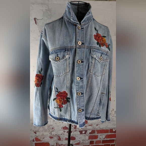 Bordello Jackets & Blazers - Umgee Jean Embroidered Jacket